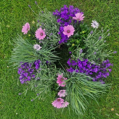 Biodegradable planted Heart and Wreath