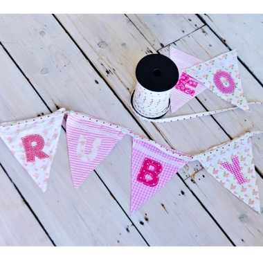 Personalised Bunting pink and blue