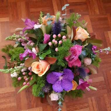 pink purple posy arrangement