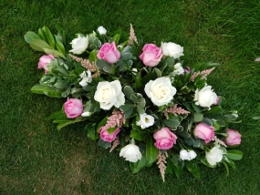 Oasis Spray Pink White Roses