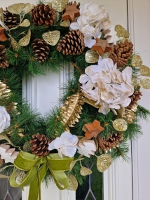 White Gold Faux Door Wreath